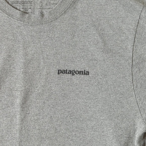 Patagonia Long Sleeve Responsibili-Tee Grey Fitz Roy Trout Graphic Mens Medium - Picture 4 of 8